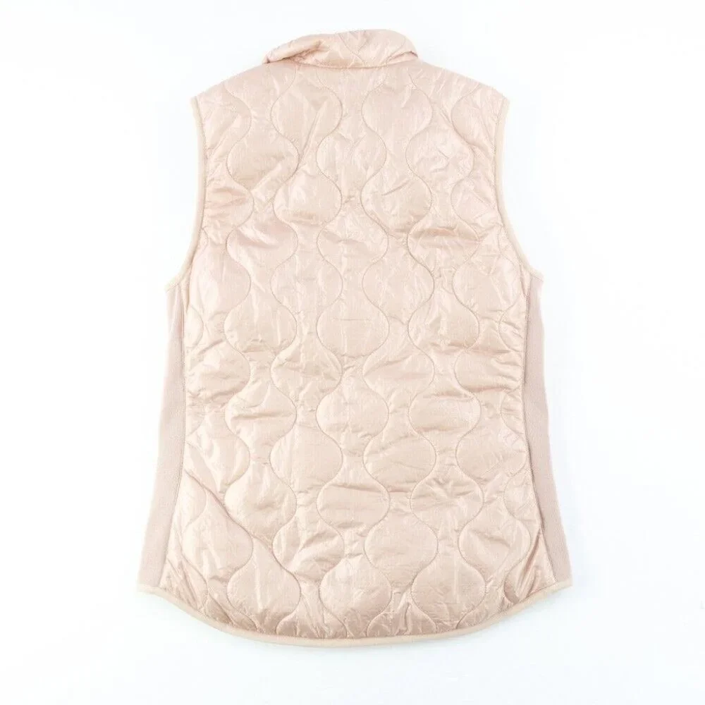 J. Crew Vest Women's XXS Quilted Double Full Zip #B8448 Light Pink Outdoor Vest - Picture 3 of 7